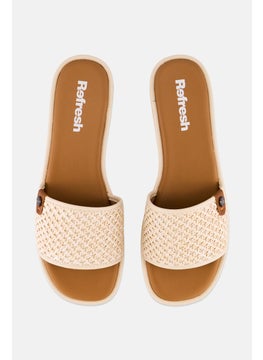 REFRESH Women Slip On Flats, Beige  - Image 3