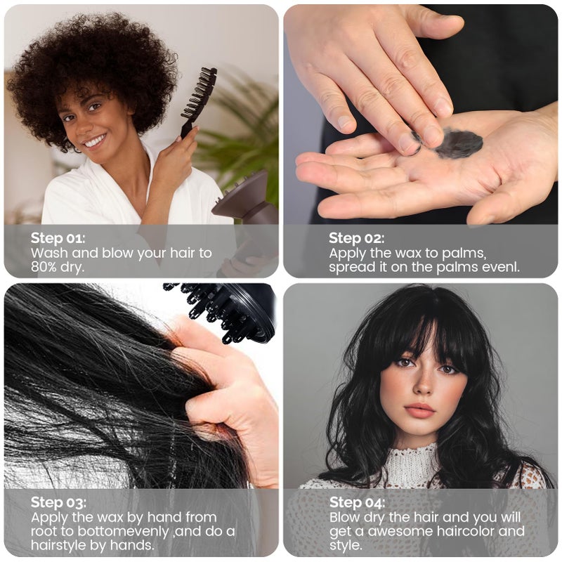 Sovoncare Black Temporary Hair Color Wax - SOVONCARE Washable Hair Dye for Men & Women, All-Day Hold Disposable Hair Styling Clays for Party, Cosplay & Daily 4.23 oz - Image 5