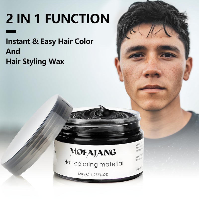 Sovoncare Black Temporary Hair Color Wax - SOVONCARE Washable Hair Dye for Men & Women, All-Day Hold Disposable Hair Styling Clays for Party, Cosplay & Daily 4.23 oz - Image 4