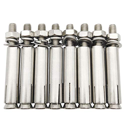 Sipery Expansion Bolts, 304 Stainless Steel External Hex Nut Expansion Screw Bolts Sleeve Anchor M6x60mm 8Pcs - Image 1