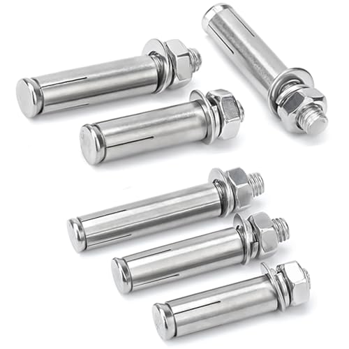 Sipery Expansion Bolts, 304 Stainless Steel External Hex Nut Expansion Screw Bolts Sleeve Anchor M6x60mm 8Pcs - Image 4