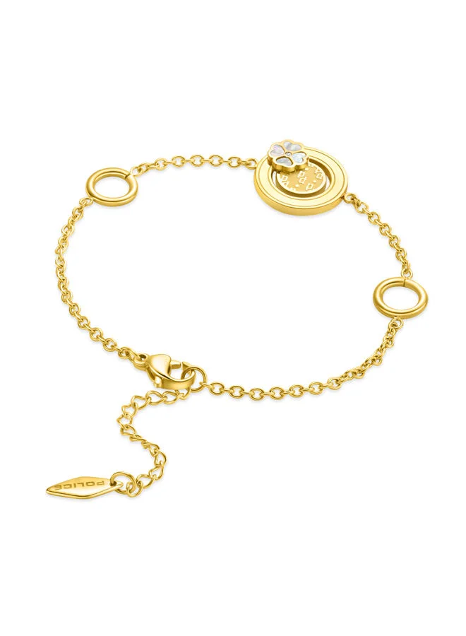 Police  Quilt Bracelet for Women Gold Plating with Mother of PearlPEJLB0002702 for Women | Best Price UAE