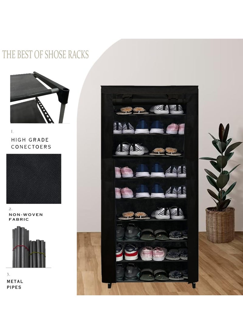 GlowSilk GlowSilk 9 Layer Shoes Rack for Home Metal Adjustable Shoe Stand Organizer Stackable Storage Bedroom entryway Adjustable Slots Shelf Easy Footwear Rack MultiPurpose Durable Plastic  - Image 5