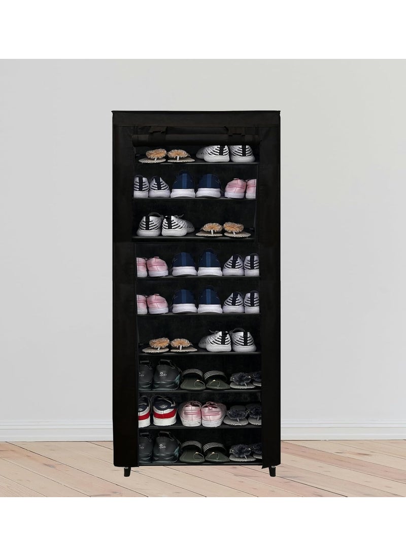 GlowSilk GlowSilk 9 Layer Shoes Rack for Home Metal Adjustable Shoe Stand Organizer Stackable Storage Bedroom entryway Adjustable Slots Shelf Easy Footwear Rack MultiPurpose Durable Plastic  - Image 1