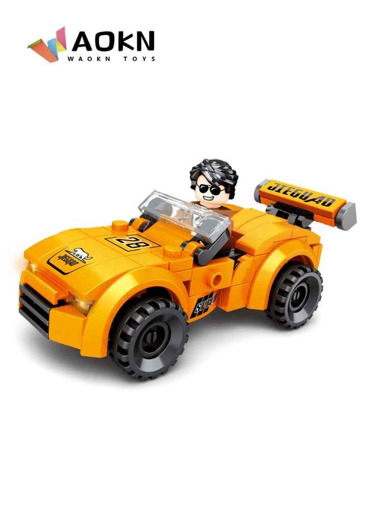 WAOKN - New Small Particle Assembled Vehicles Sports Car Model Toys Parent and Child Play Assembled Building Blocks Toys Exercise Kids Spatial Thinking Ability and Hands On Ability - Image 1