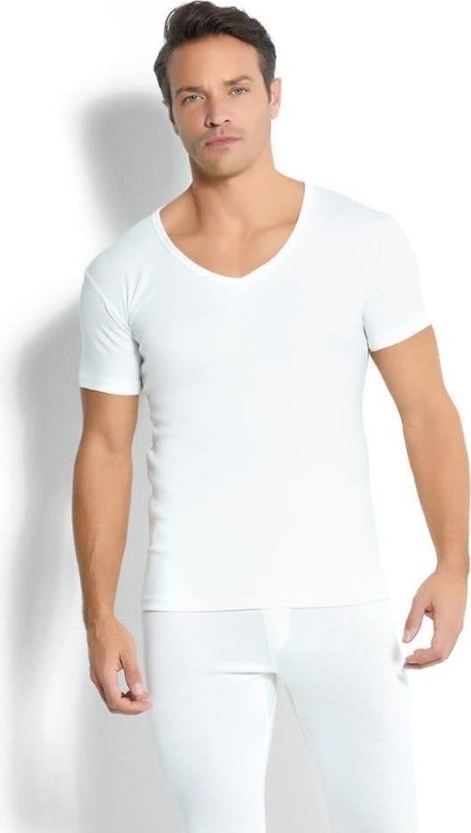 Jiber 162 Men's Thermal Underwear Top Short Sleeve V Neck 3 Pieces  - Image 2
