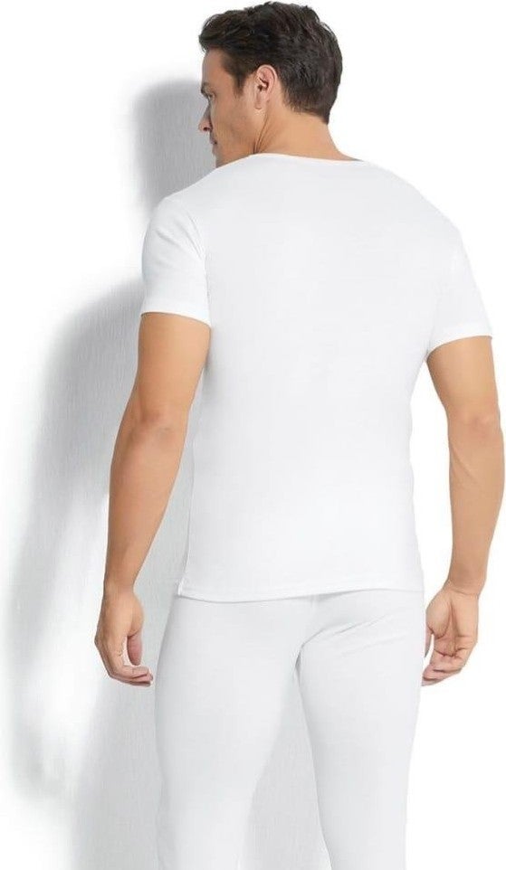 Jiber 162 Men's Thermal Underwear Top Short Sleeve V Neck 3 Pieces  - Image 3