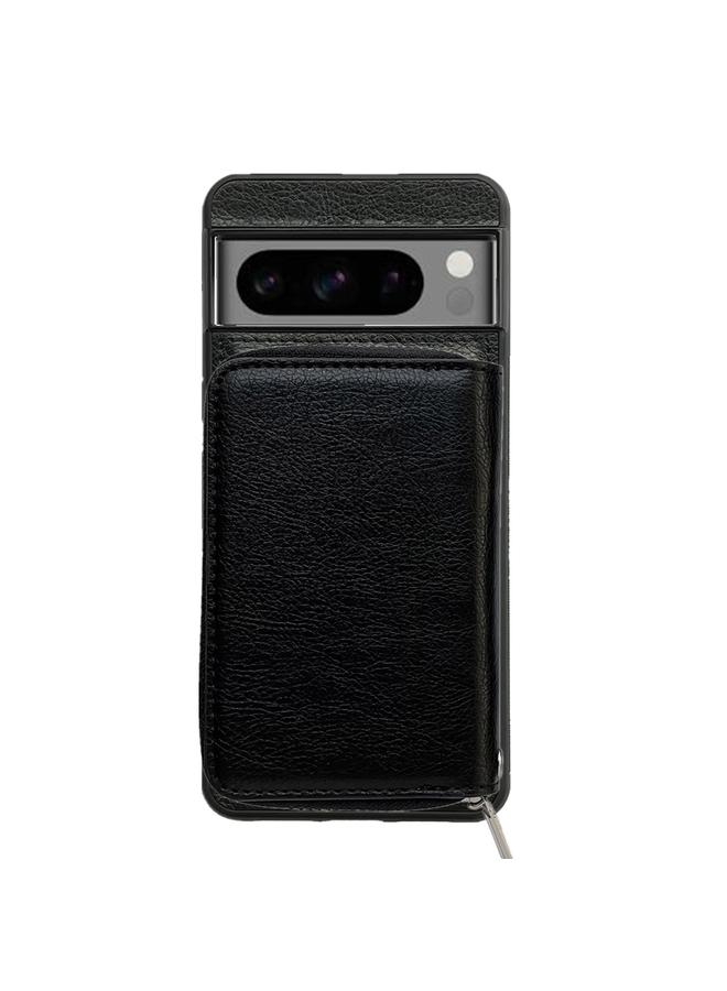 Green Tiger Case For Google Pixel 8 Solid Color Zipper 11-Card Slots Bag Phone Case with Lanyard - Image 2