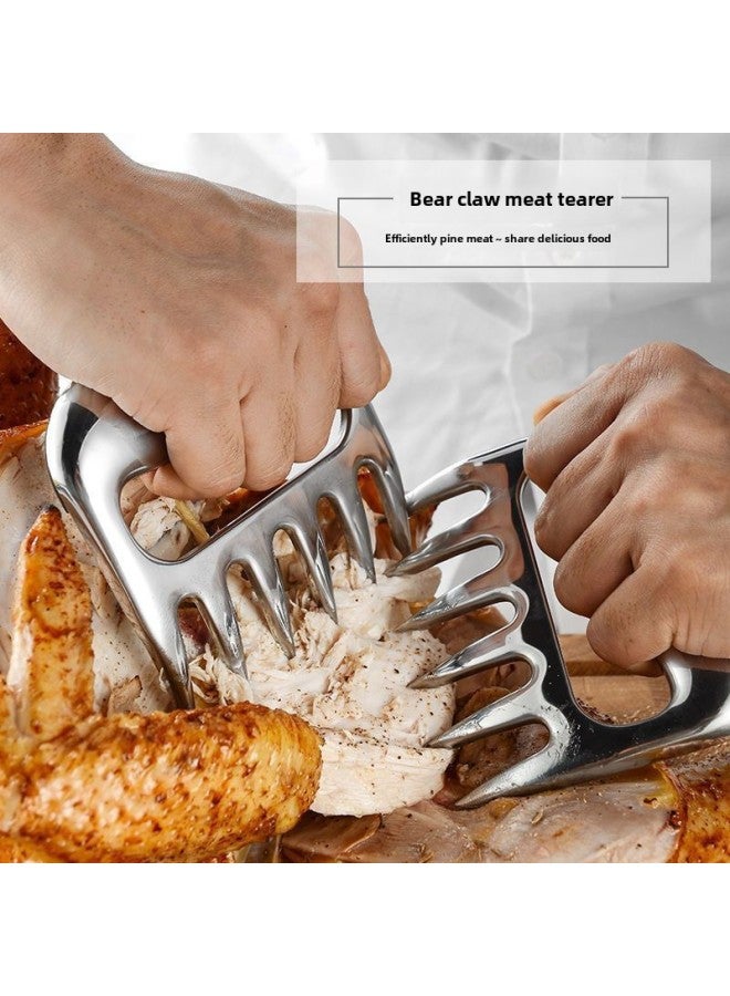 Stainless Steel Bear Claw Meat Divider Picnic Barbecue Supplies Roast Chicken Special Fork Pine Meat Crushing Kitchen Tearing Meat Artifact-Color:Plastic Model [pack Of 2] - Image 3