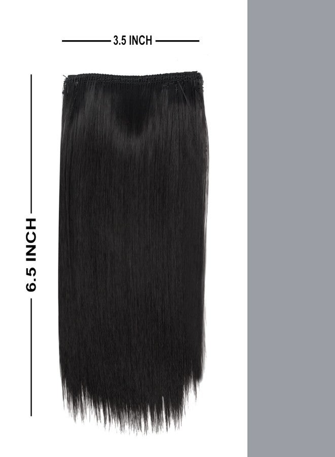 BOXO Straight 2 clip Hair Piece Invisible Short Hair Volume Extension Natural Black Brown -1 pcs (6 inch) - Image 2