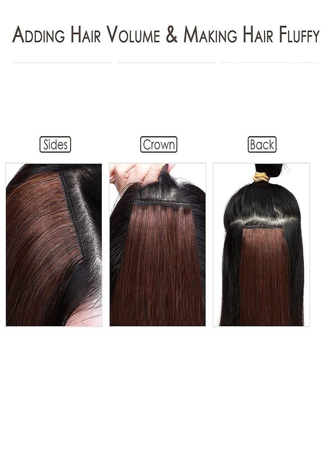 BOXO Straight 2 clip Hair Piece Invisible Short Hair Volume Extension Natural Black Brown -1 pcs (6 inch) - Image 4