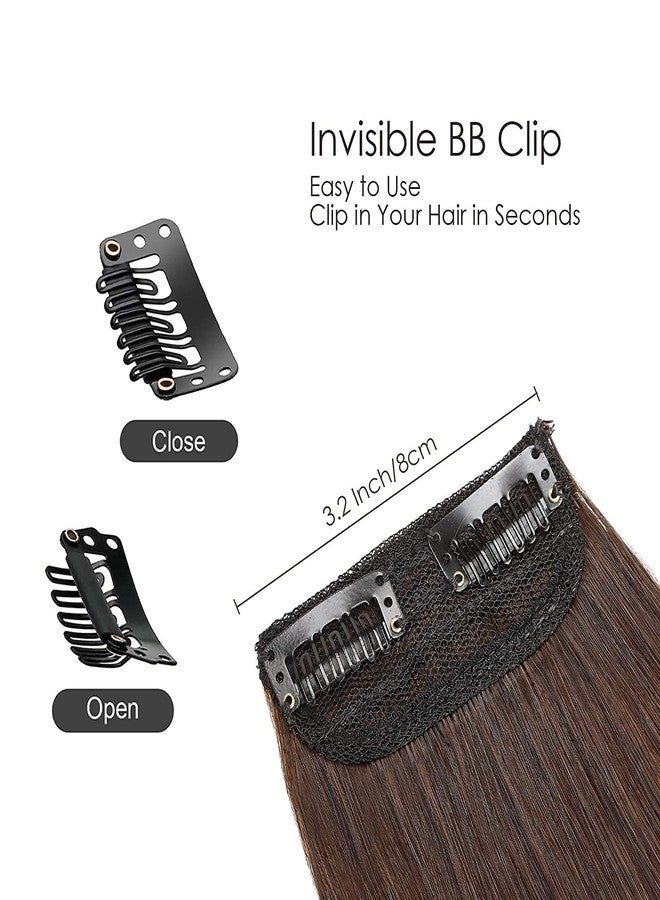 BOXO Straight 2 clip Hair Piece Invisible Short Hair Volume Extension Natural Black Brown -1 pcs (6 inch) - Image 5