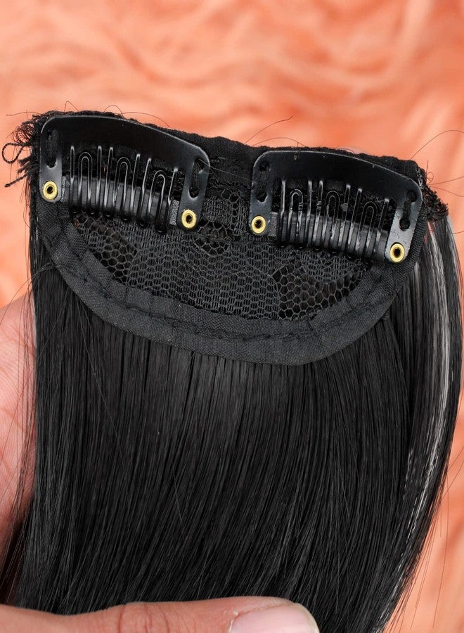 BOXO Straight 2 clip Hair Piece Invisible Short Hair Volume Extension Natural Black Brown -1 pcs (6 inch) - Image 3