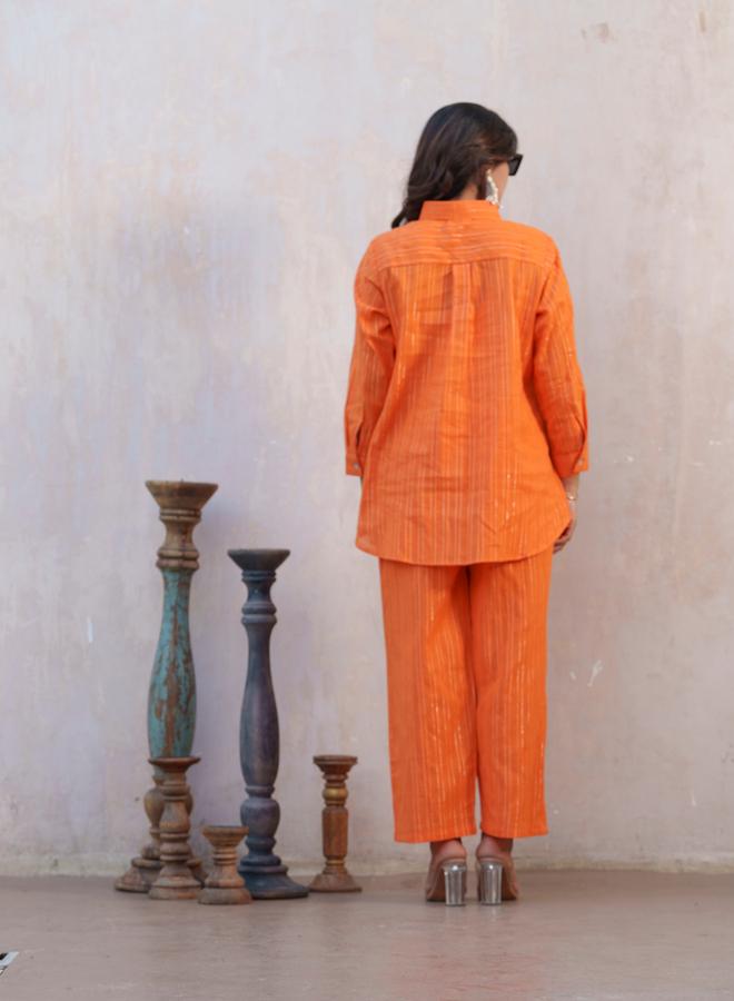 DW Striped Spread Collar Shirt and Trousers Co-Ords Set - Image 2