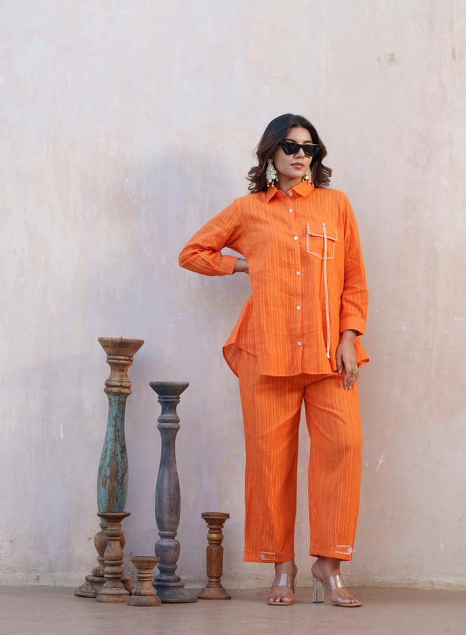 DW Striped Spread Collar Shirt and Trousers Co-Ords Set - Image 5