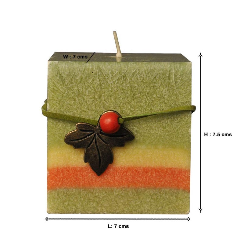 EZ Life Aroma Candle - Square Block - Green - Hand Poured - Decorative Candles - Home Décor - Pack of 1 - Image 3