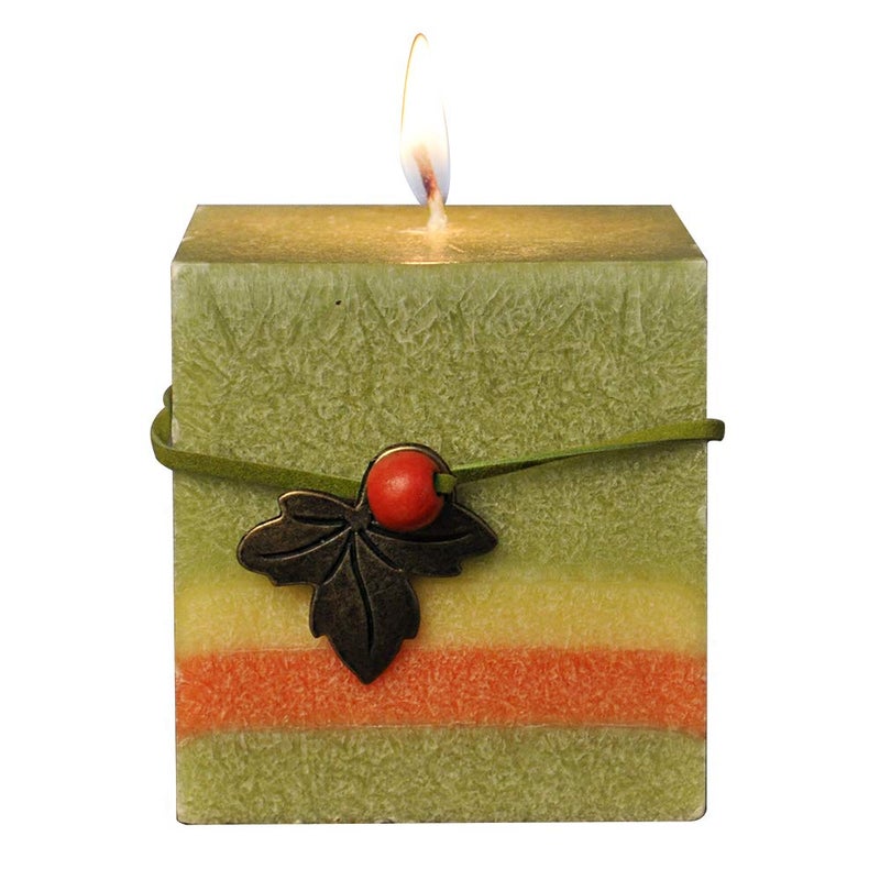 EZ Life Aroma Candle - Square Block - Green - Hand Poured - Decorative Candles - Home Décor - Pack of 1 - Image 2