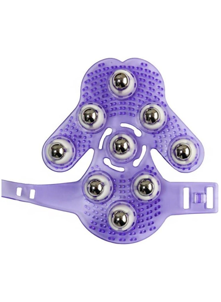 Rubik Palm Shaped Massage Glove 360-degree-Roller Metal Roller Ball Beauty Body Care Pink  - Image 3