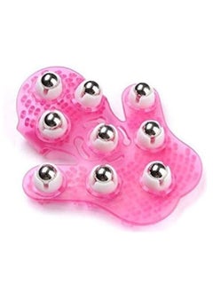 Rubik Palm Shaped Massage Glove 360-degree-Roller Metal Roller Ball Beauty Body Care Pink  - Image 1