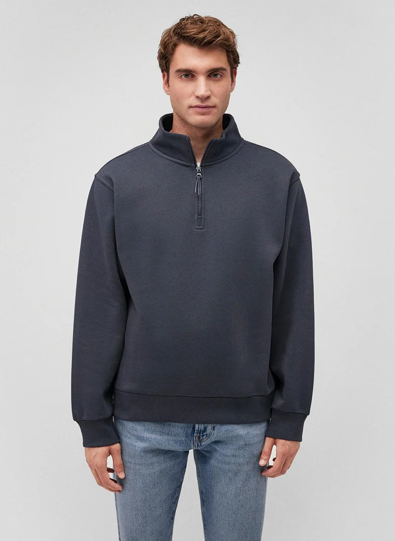 MAVI Half Zip Navy Basic Sweatshirt