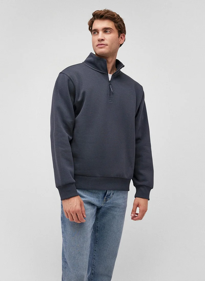 MAVI Half Zip Navy Basic Sweatshirt