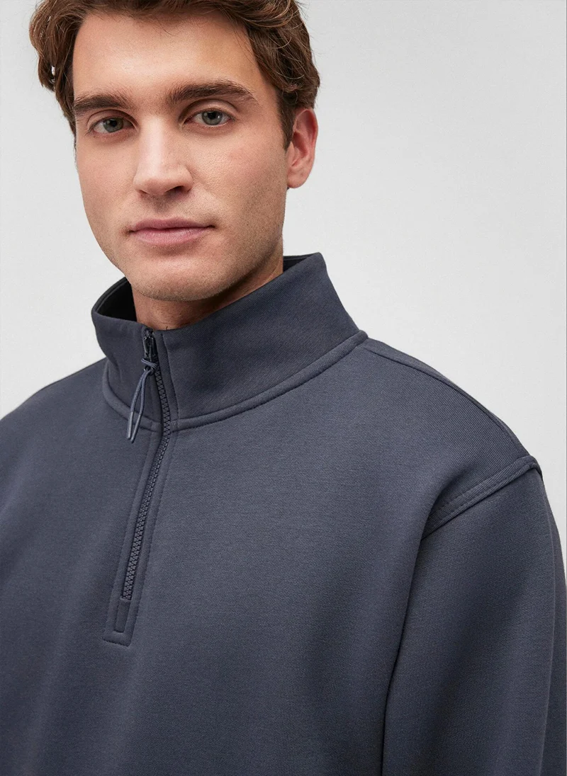 MAVI Half Zip Navy Basic Sweatshirt