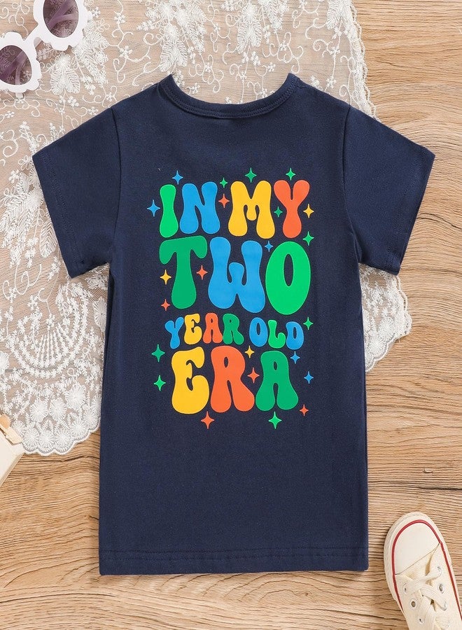 TITKKOP 2nd Birthday Shirt Toddler Boy Two Year Old Birthday Outfit Short Sleeve Cotton T Shirt Clothes (2T, Blue) - Image 3