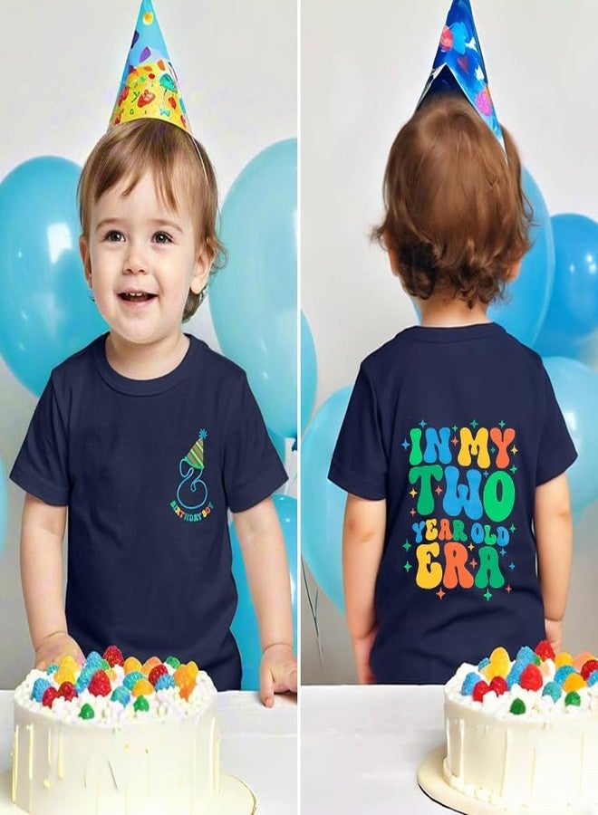TITKKOP 2nd Birthday Shirt Toddler Boy Two Year Old Birthday Outfit Short Sleeve Cotton T Shirt Clothes (2T, Blue) - Image 4