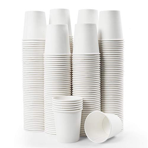 Vumdua 300 Pcs 6 oz Disposable Paper Cups, Hot Cold Beverage Drinking Cup for Coffee, Water, Tea, Juice, Espresso & Cortado (White) - Image 1
