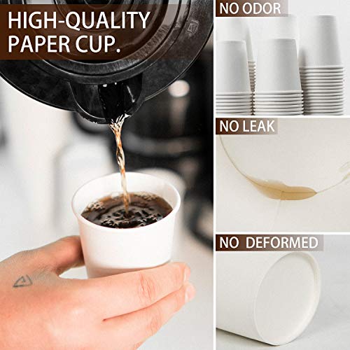 Vumdua 300 Pcs 6 oz Disposable Paper Cups, Hot Cold Beverage Drinking Cup for Coffee, Water, Tea, Juice, Espresso & Cortado (White) - Image 3