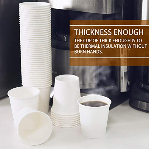 Vumdua 300 Pcs 6 oz Disposable Paper Cups, Hot Cold Beverage Drinking Cup for Coffee, Water, Tea, Juice, Espresso & Cortado (White) - Image 5