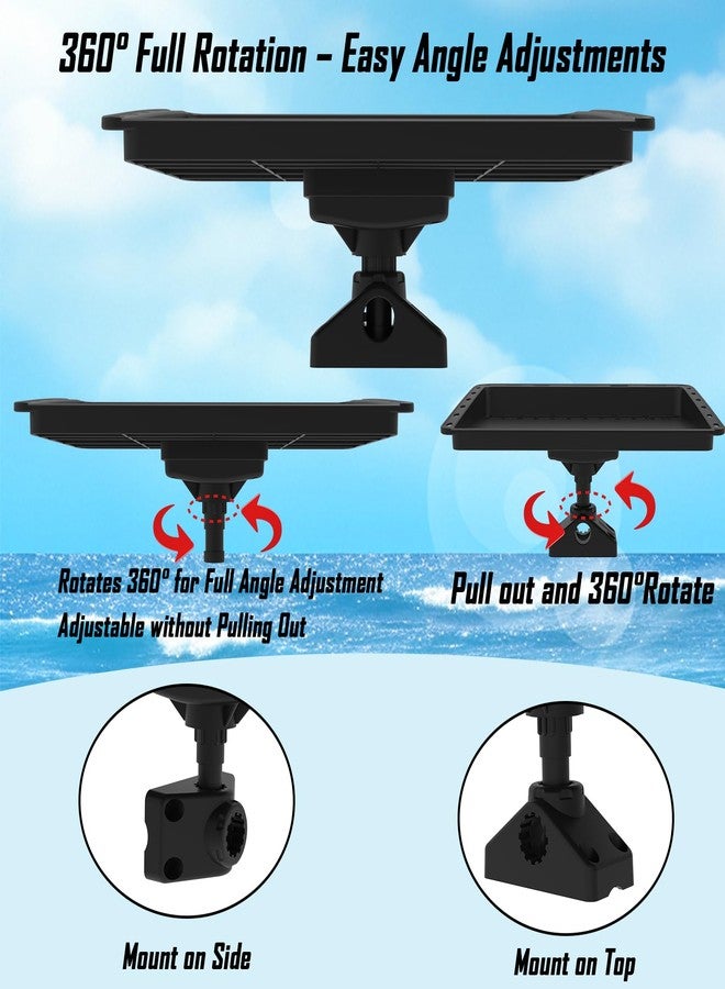 EDSRDPLT Adjustable Boat Bait Cutting Board - 360° Rotating Nylon Cutting Board Bait Table with Measuring Lines, Tool Slots, Drain Holes & T-Track Compatibility - Image 2