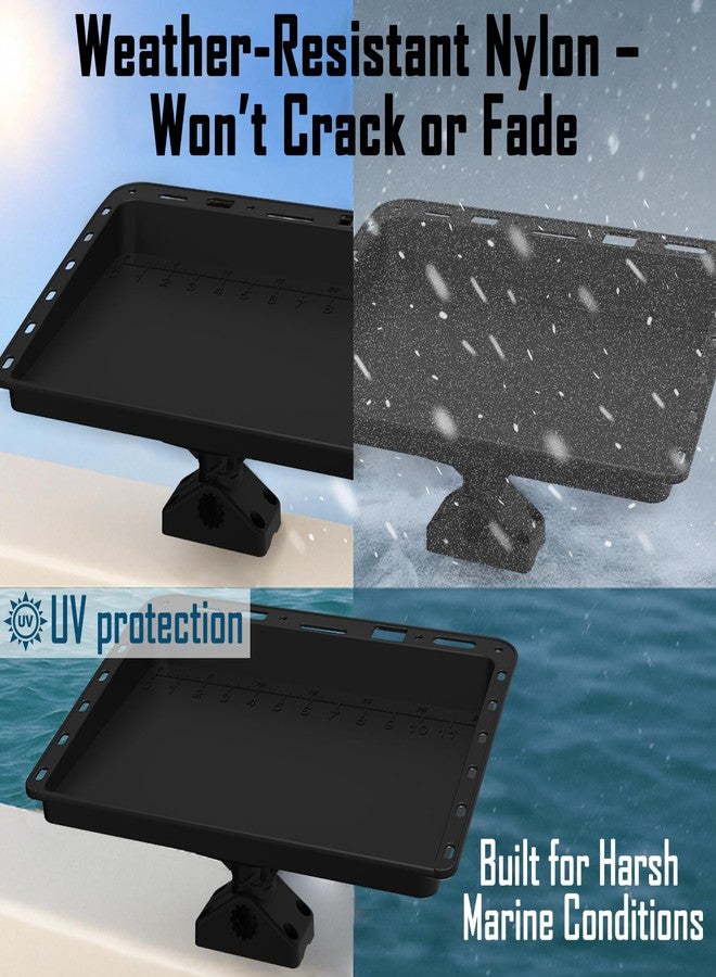 EDSRDPLT Adjustable Boat Bait Cutting Board - 360° Rotating Nylon Cutting Board Bait Table with Measuring Lines, Tool Slots, Drain Holes & T-Track Compatibility - Image 5