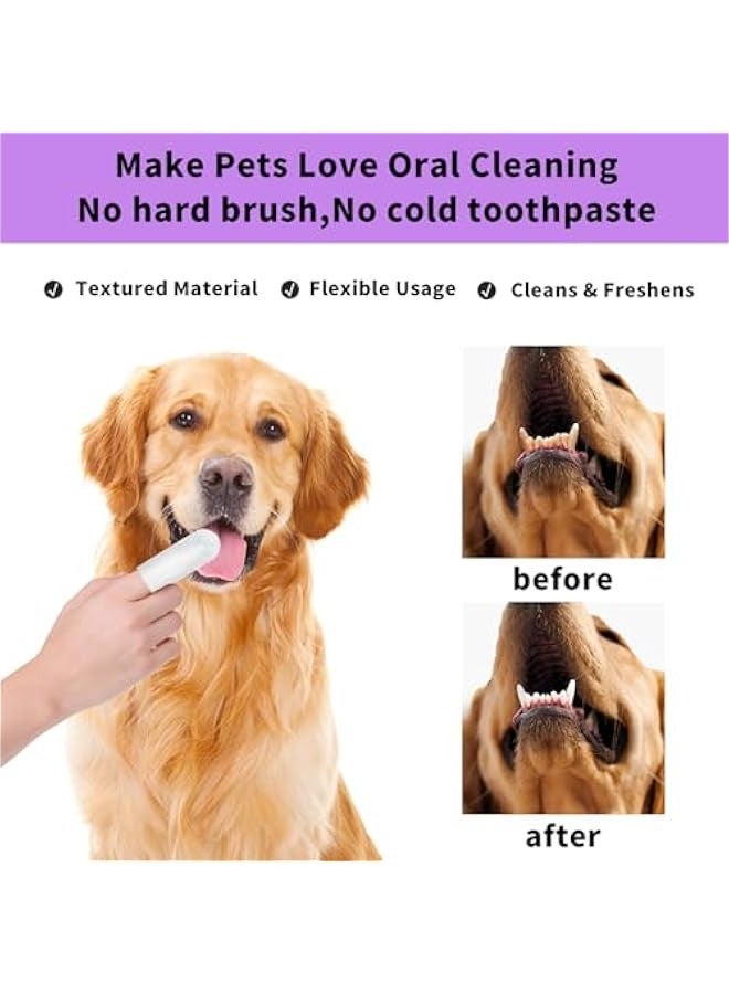 Beauenty -Teeth Cleaning Finger Wipes for Dogs & Cats, Pet Dental Care by Reducing Plaque and Tartar Remove Bad Breath, Disposable Gentle Gum Care Pet Wipes, 50 PCS - Image 4