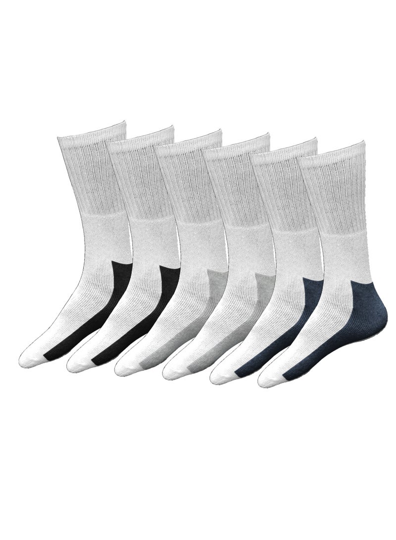 تانجو جوارب رجالية مريحة للاستخدام اليومي - عبوات متعددة - مقاس موحد EU 40-46 (WHITE COMBO - 6 أزواج، 6) - Image 1