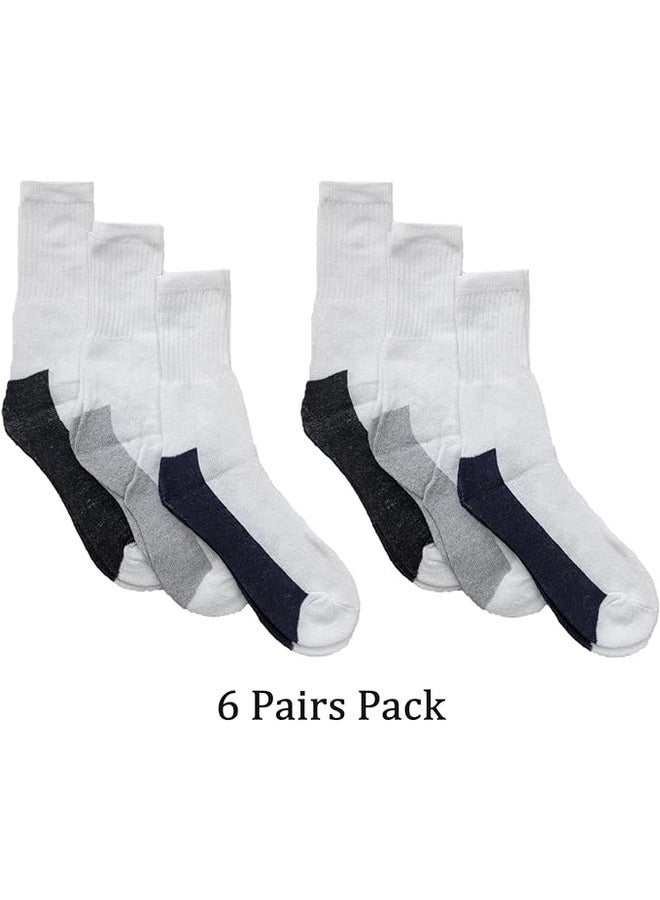 تانجو جوارب رجالية مريحة للاستخدام اليومي - عبوات متعددة - مقاس موحد EU 40-46 (WHITE COMBO - 6 أزواج، 6) - Image 5