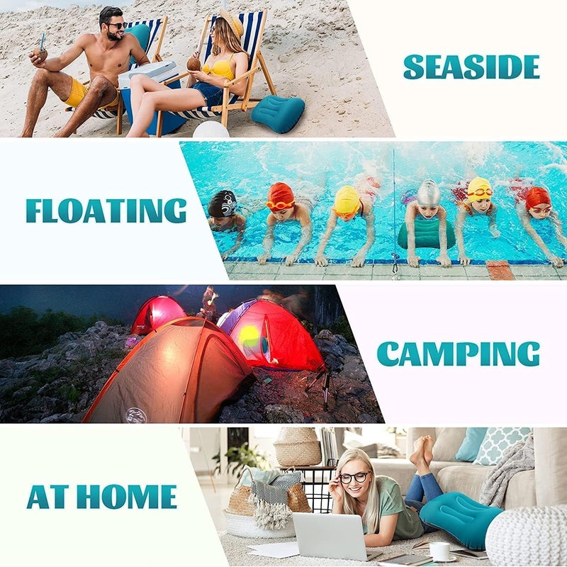 ELECDON Ultralight Inflatable Travel Pillow for Neck and Lumbar Support - Malachite Green - Image 5