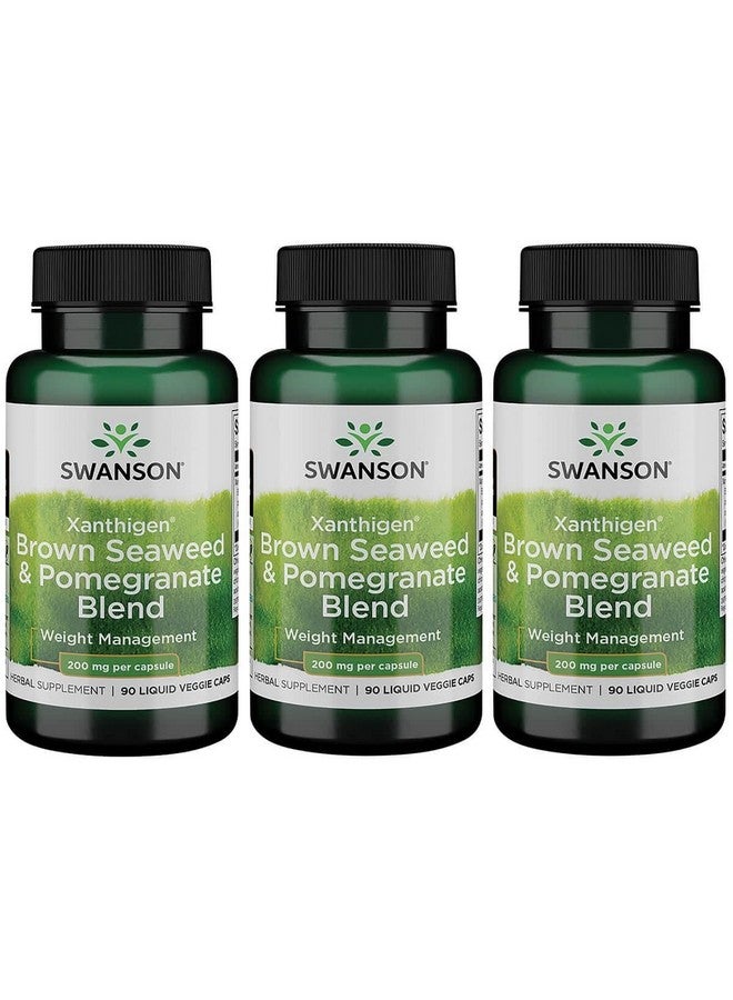 Swanson Ultra Swanson Xanthigen- Brown Seaweed & Pomegranate Blend- 200 Milligrams, 90 Liquid Veggie Caps (3 Pack) 