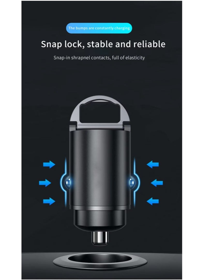 ماركة غير محددة - شاحن سيارة بمنفذ USB و تايب سي Type C, شاحن سيارة صغير الحجم بمنفذين تايب سي و يو اس بي ، شاحن مقبس الولاعة بقوة 200 واط و يدعم الشحن السريع، شاحن صغير الحجم بمنفذ يو اس بي و منفذ تايب سي، 200W PD QC لون اسود. - Image 1