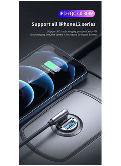Generic Car Charger with USB Port and Type C, 200W Power Socket, Supports Fast Charging, Small Size Charger with USB and Type C Ports, 200W PD QC, Black Color  - Image 4