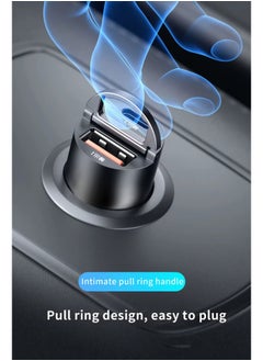 Generic Car Charger with USB Port and Type C, 200W Power Socket, Supports Fast Charging, Small Size Charger with USB and Type C Ports, 200W PD QC, Black Color  - Image 3