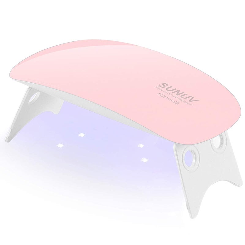 6W UV LED Nail Dryer, Portable Curing Lamp Light Fast Drying for Manicure/Pedicure, 2 Timing Settings 45s/60s, UV Lamp with USB - Pink
