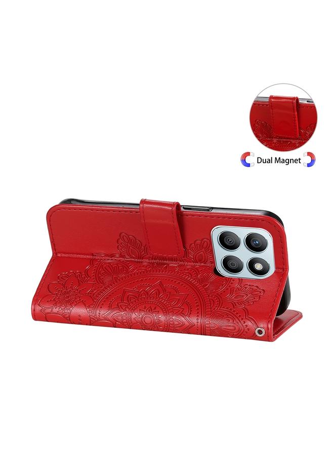 اس-توب جراب هاتف Honor X8b من الجلد بنقشة زهور بسبع بتلات - Image 5