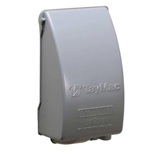 TayMac MX5280S Weatherproof Metallic Low Profile WhileInUse Device cover with 8in1 Configurations and Single Gang Deep Vertical Gray - Image 1