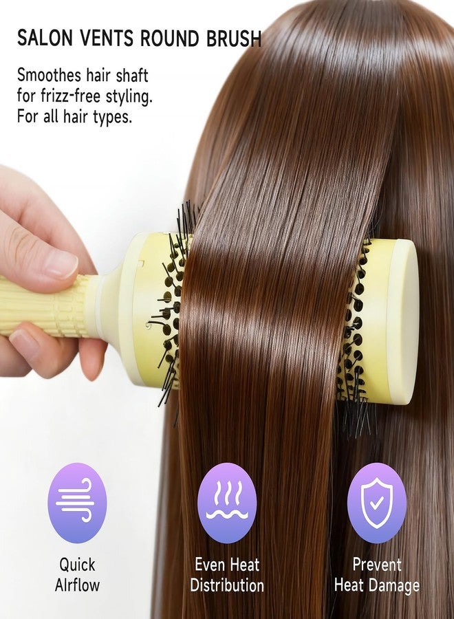 KISMETICS Fast Dry Round Brush with Ceramic Ion Thermal Barrel and Nylon Bristles,Argan oil Round Hair Brush for Blow Drying,Styling,Curling,Straightening, Perfect Styling .for All Hair Types-53mm - Image 5