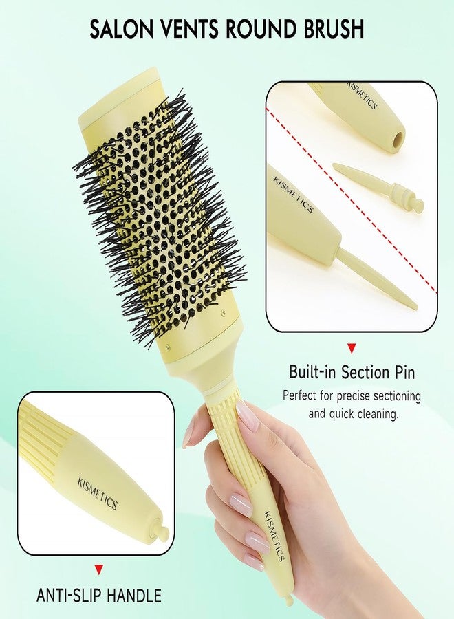 KISMETICS Fast Dry Round Brush with Ceramic Ion Thermal Barrel and Nylon Bristles,Argan oil Round Hair Brush for Blow Drying,Styling,Curling,Straightening, Perfect Styling .for All Hair Types-53mm - Image 4