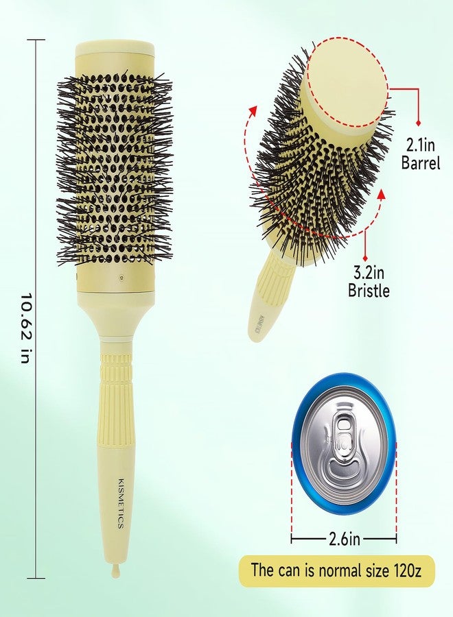 KISMETICS Fast Dry Round Brush with Ceramic Ion Thermal Barrel and Nylon Bristles,Argan oil Round Hair Brush for Blow Drying,Styling,Curling,Straightening, Perfect Styling .for All Hair Types-53mm - Image 2