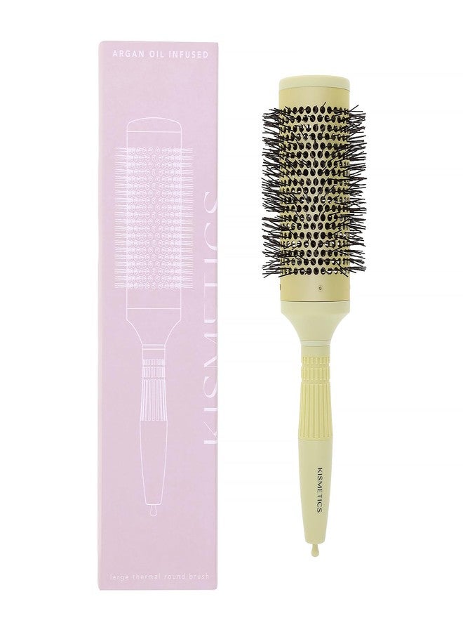 KISMETICS Fast Dry Round Brush with Ceramic Ion Thermal Barrel and Nylon Bristles,Argan oil Round Hair Brush for Blow Drying,Styling,Curling,Straightening, Perfect Styling .for All Hair Types-53mm - Image 1