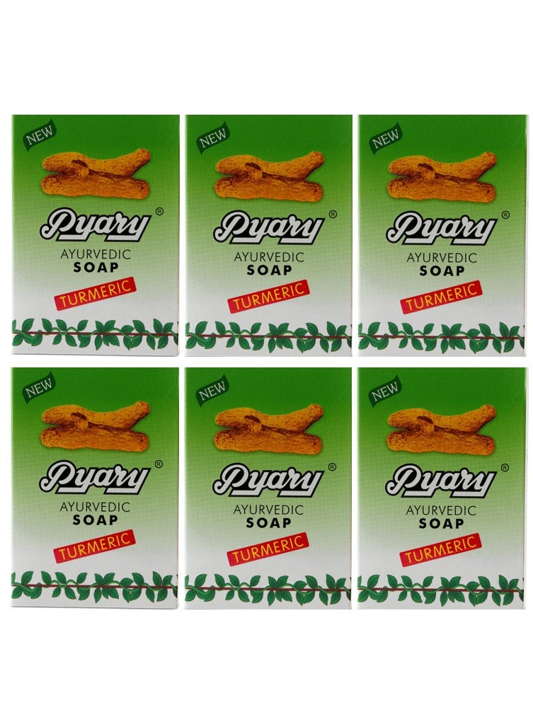Pyary 6-Pack Ayurvedic Turmeric Soap - Image 1