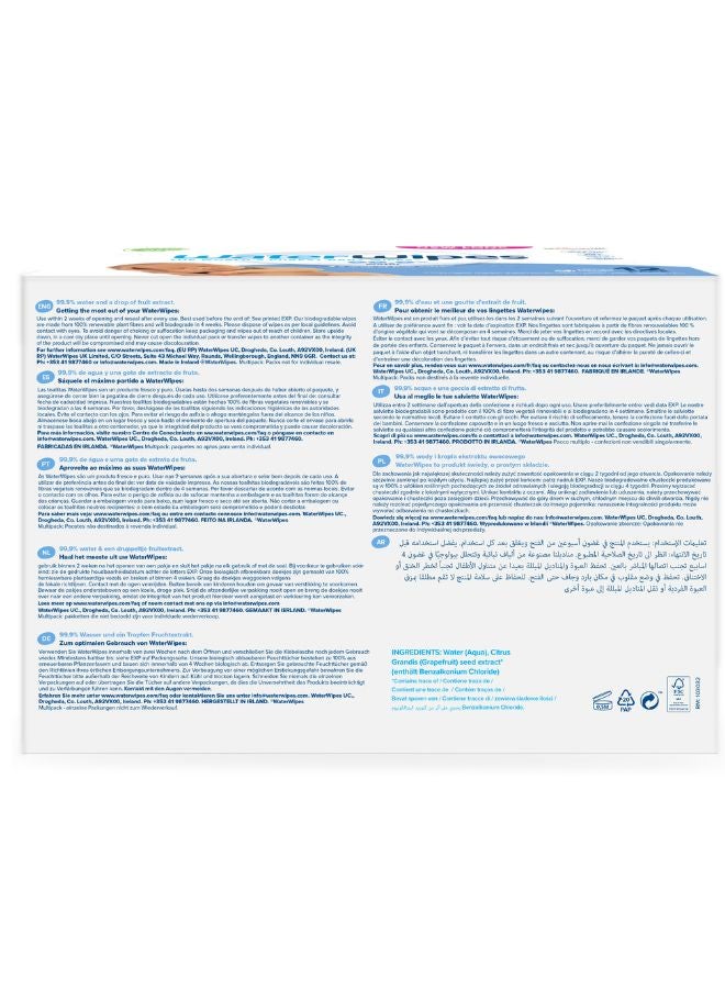ووتر وايبس مناديل مبللة للأطفال تحتوي على ماء بنسبة 99.9%، 12x60 (720 منديلًا) - Image 2